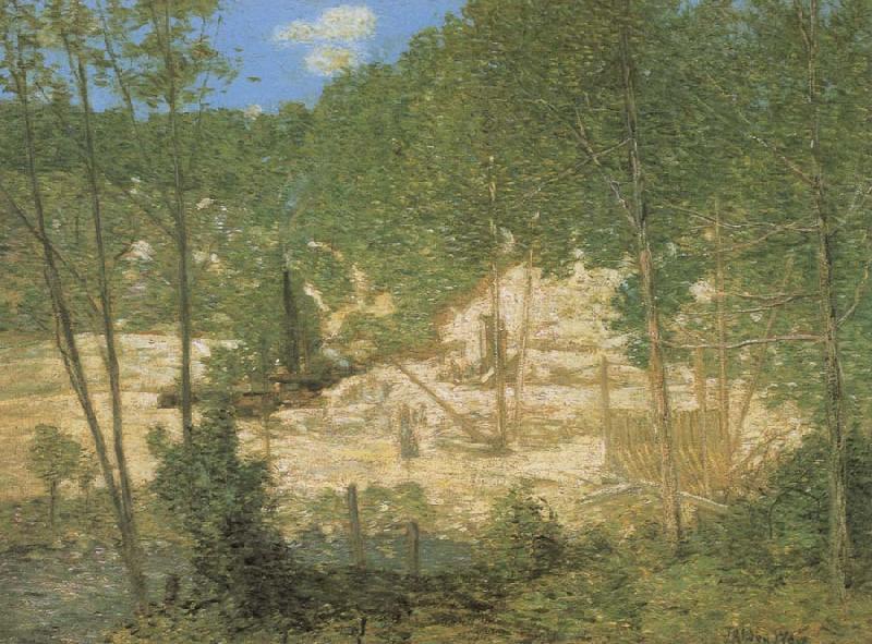 Alden J Weir Buiding a Dam,Shetucket oil painting picture